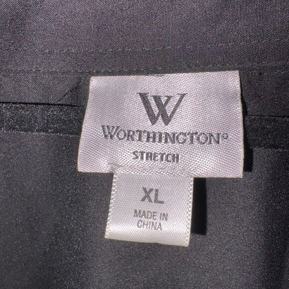 Women's Worthington Stretch Black Button Down Shirt with Hidden Buttons size XL - Picture 6 of 7